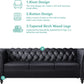 3 Piece Living Room Set Sectional Chesterfield Sofa Chair Artificial Leather Black-2