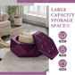 Purple Velvet Storage Ottoman With Hidden Compartment