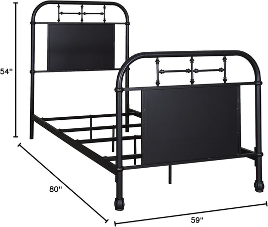 Industrial Grade Metal Bed 80 Inches Distressed Vintage
