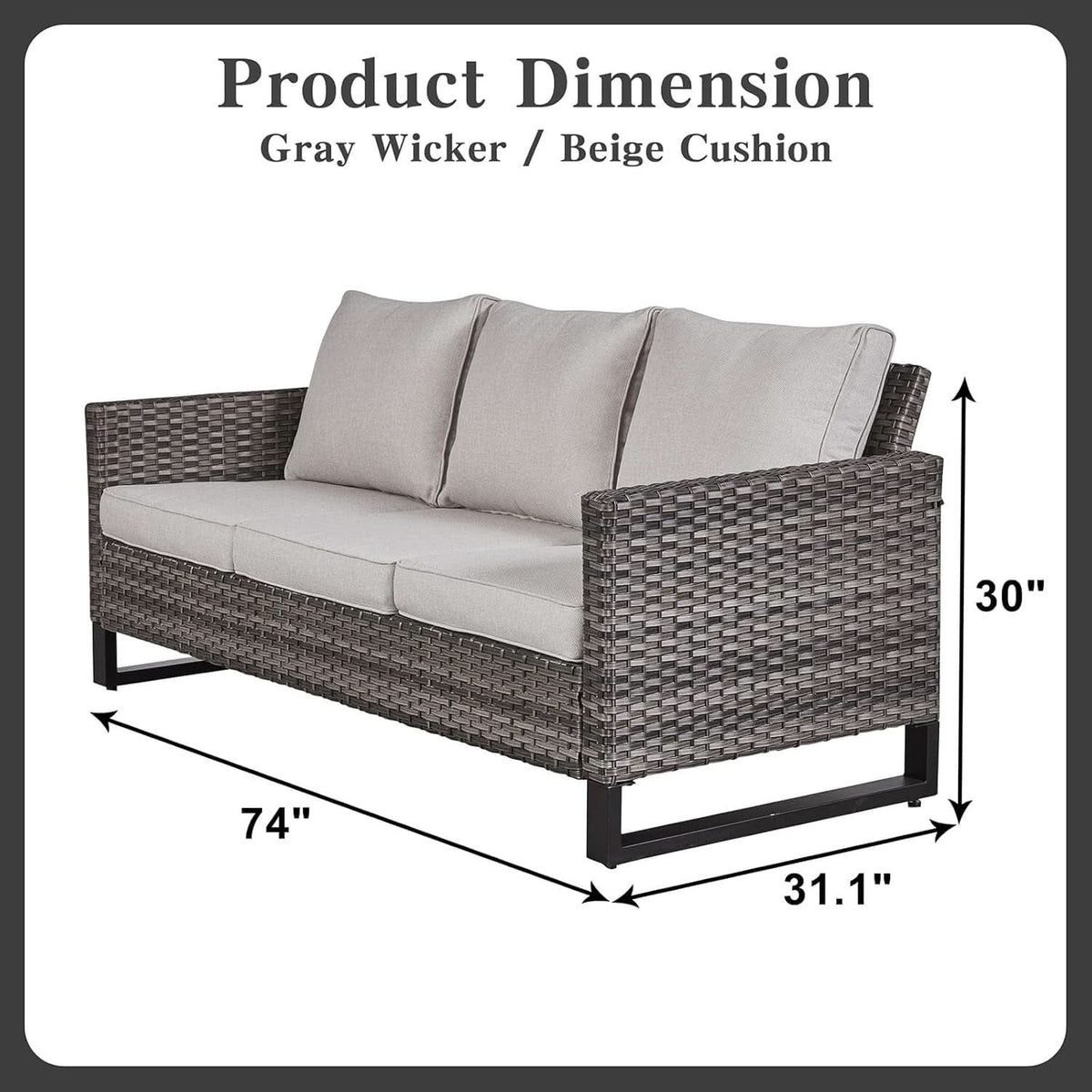 Oversize Outdoor Wicker Patio Sofa Set With Swivel Chairs