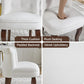 Elegant White Velvet Upholstered Tufted Vanity Chair