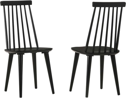 Antique Walnut Hardwood Spindle Back Dining Chairs