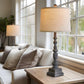 27.75 Inch Industrial Timeworn Farmhouse Table Lamps USB