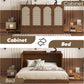 Queen Murphy Bed Cabinet Charging Station WalnutFinish-2