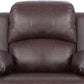 Brown Bonded Leather Manual Reclining Living Room Sofa Set