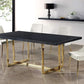 Cream Velvet Upholstered Dining Chair With Goldtone