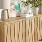 Natural Fluted Buffet Cabinet With Adjustable Shelves