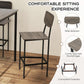 5 Piece Counter Height Dining Table Set Black Oak Stools