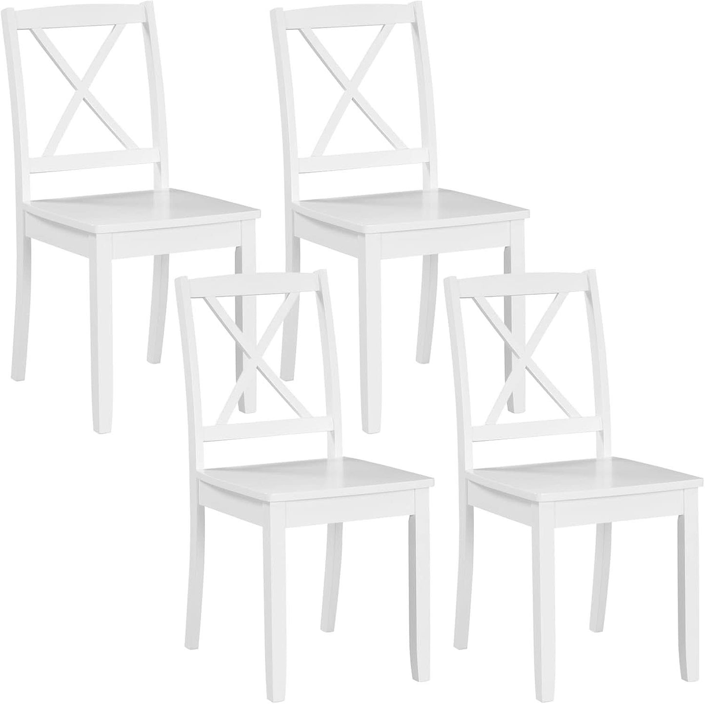 White Rubberwood Dining Chairs Curved Back Collection