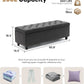 50.8 Inches Gray Upholstered Storage Ottoman Bench