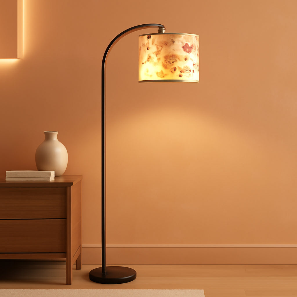 61Inch Premium Dried Flower Floor Lamp Illuminates