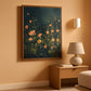 Wood Framed Emerald Green Wildflower Botanical Wall Art