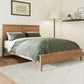 Natural Pinewood Queen Platform Bed Headboard Included