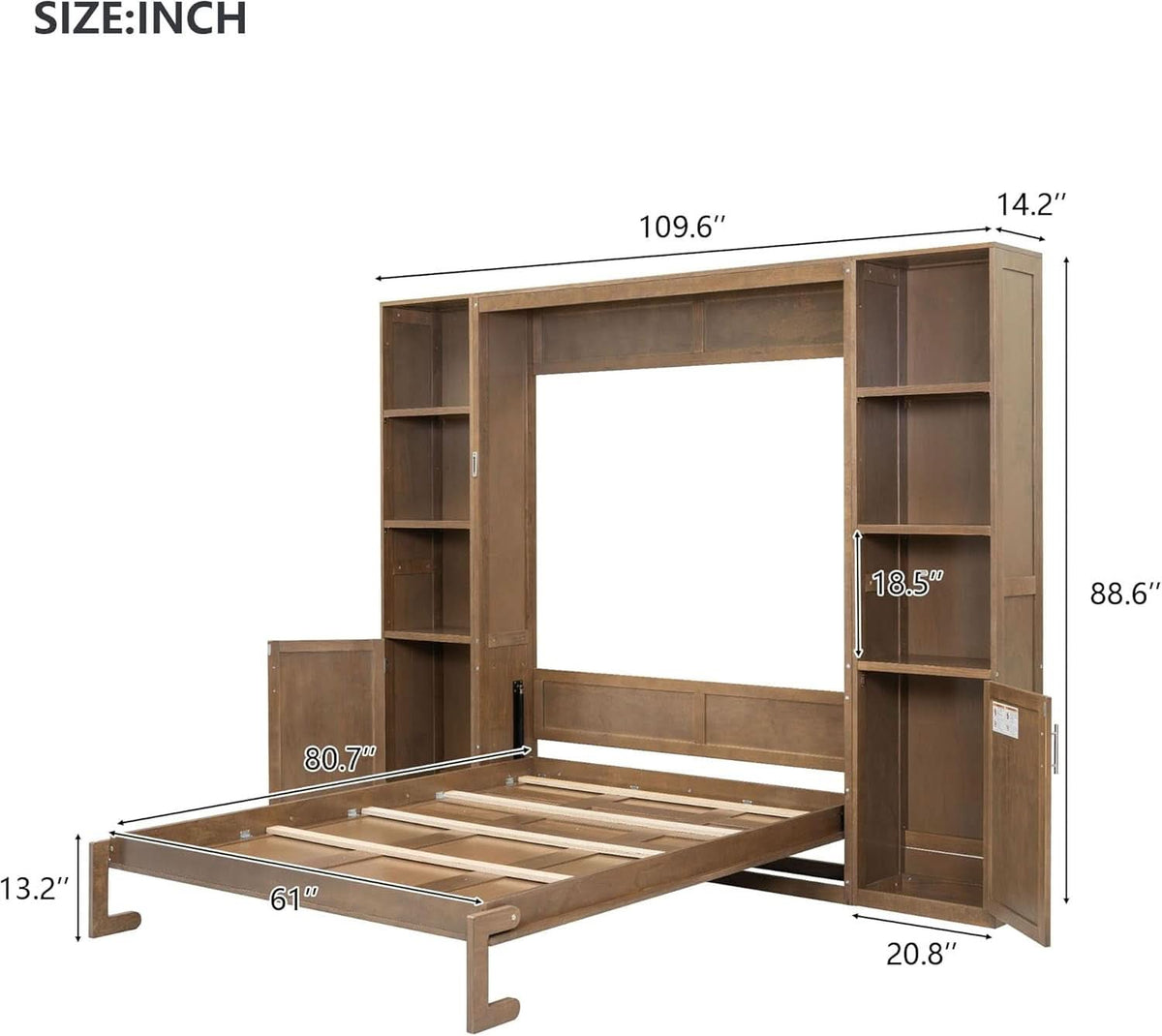 Queen Murphy Bed With Outstanding Storage Cabinets-1