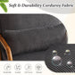 Corduroy Upholstered Accent Chair Dark Grey Lumbar