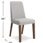 Lyncott Upholstered Side Dining Chair Set of 2 Cream Brown Foam Cushion