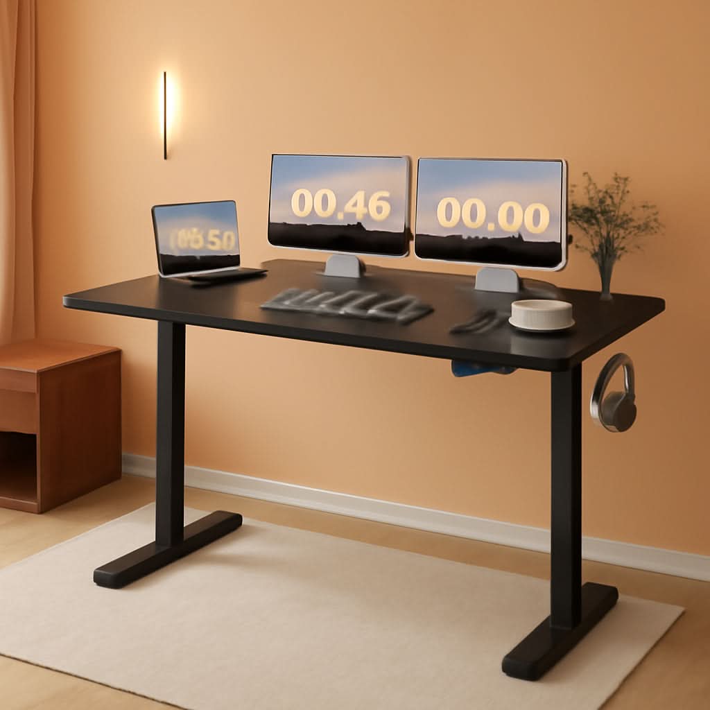 Electric Height Adjustable Standing Desk 55 X 24 Inches-0