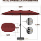 Fifteen Foot Burgundy Patio Umbrella With Base Included