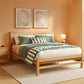 Queen Platform Bed Engineered Wood Veneer Finish Durable
