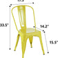 Stackable Yellow Metal Dining Chair 18 Inch Kitchen