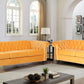 Three Piece Mango Velvet Chesterfield Sofa Set With Club Chair And Loveseat For Living Room