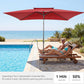 Rectangular Outdoor Umbrella 6.6x10 UVProtected WineRed