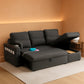 Black L Shaped Sleeper Sofa With Integrated Storage