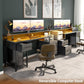 Grey Oak 59 Inch Computer Desk For Modern Home Office