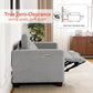 Charcoal Upholstered Power Recliner Sofa 88.6 Inches