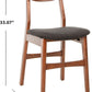 Walnut Finish Dining Chairs With Black Cushions Set Of 2