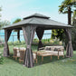 12x12 Hardtop Gazebo Featuring Aluminum Frame Netting