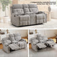 67 Inch Manual Loveseat Recliner Sofa With Cupholders