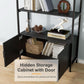Arched Bookcase With Doors 71 Inch Industrial Black