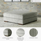 Oversized Tufted Upholstered Ottoman With Light Gray