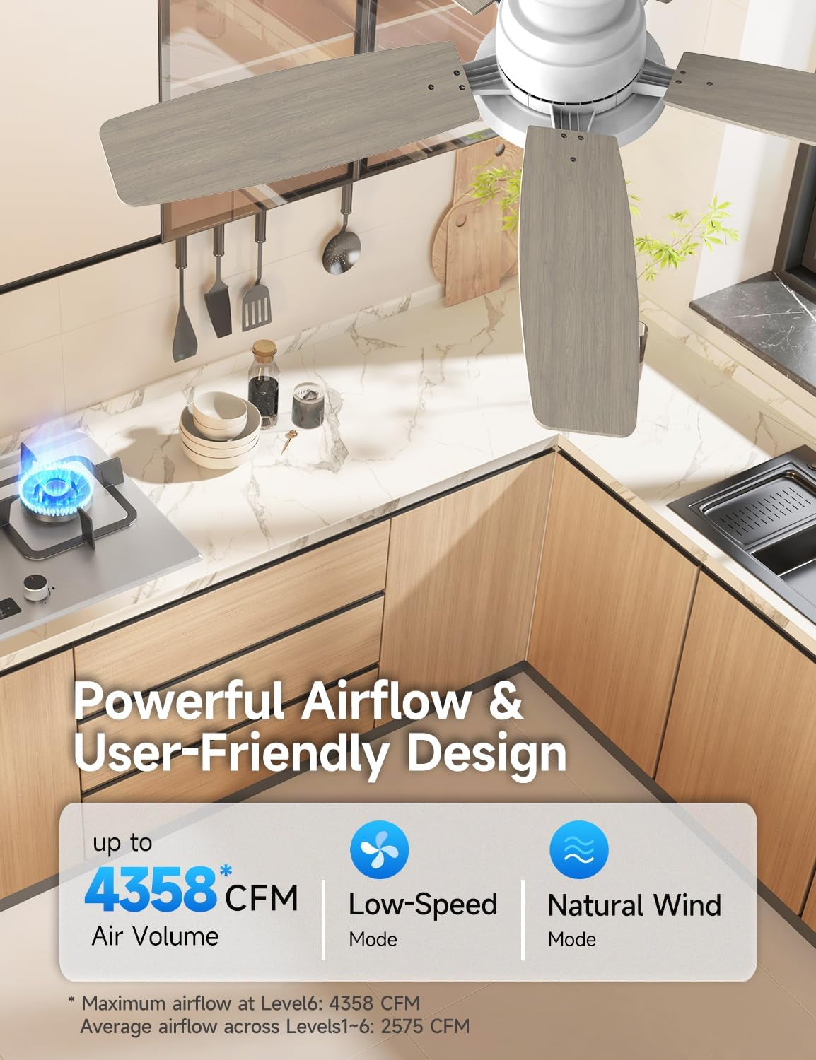 Compact 42-Inch Ceiling Fan With Remote