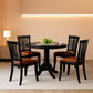 5 Piece Drop Leaf Dining Table Set Black Faux Leather