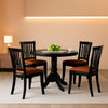 5 Piece Drop Leaf Dining Table Set Black Faux Leather