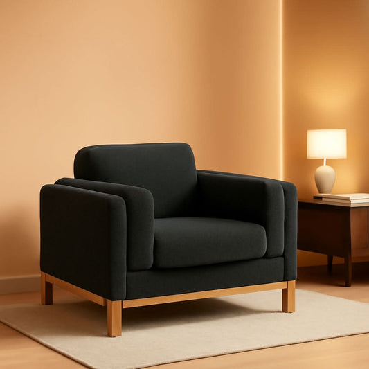Oversized Accent Chair Dark Grey Upholstered Armchair