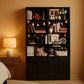 Vintage Black 78.7 Inch Floorstanding Library Bookcase