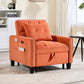 Three In One Velvet Orange Convertible Sleeper Chair