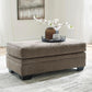 Dark Brown Upholstered Rectangular Ottoman Living Room