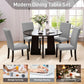 Solid Round Dining Table Set Five Piece Grey And Black