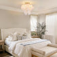 Golden Glass 4-Light Flush Mount Ceiling Chandelier