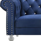 Royal Blue Crystal Tufted Velvet Sofa and Loveseat Set