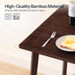 Brown Bamboo Square Dining Table 27.6 Inch For Small Spaces Easy Assembly