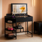 Black Vanity Desk With Multifunctional Ambient Mirror
