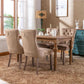 Khaki Velvet Dining Chairs Set of 4 With Button Back