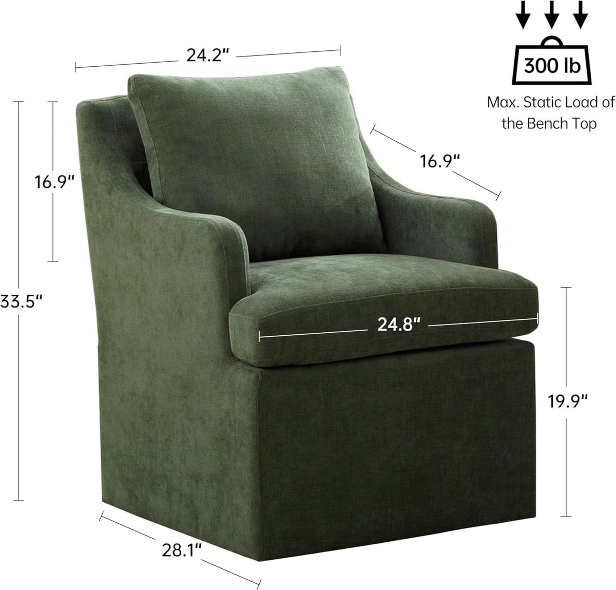 Upholstered Dining Chairs Green With Smooth Casters