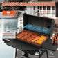 Barrel Charcoal Grill With Offset Smoker Large Capacity