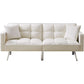 Adjustable Loveseat Sofa Bed With Split Back And Metal Legs